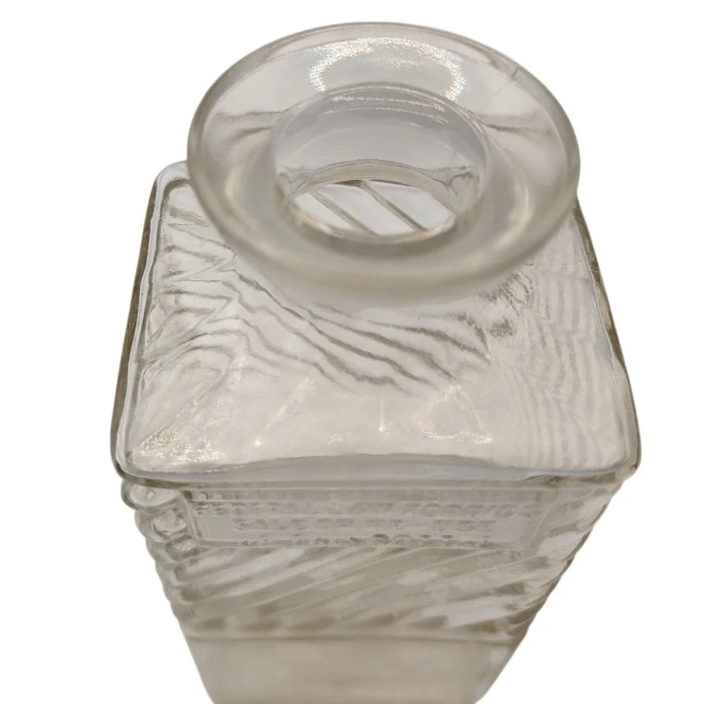 Old Mr Boston Decanter Bottle Swirl Vintage Fine Liquor Clear Textured Glass SEE